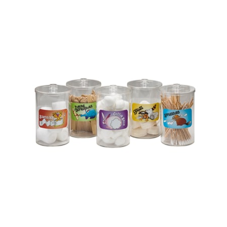 Clinton Labeled, Clear Plastic, Animal Pals, Sundry Jars T-77